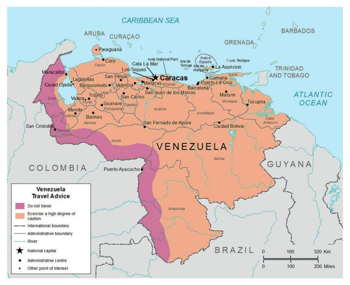 베네수엘라도-베네수엘라 지도에서(남아메리카-미국)