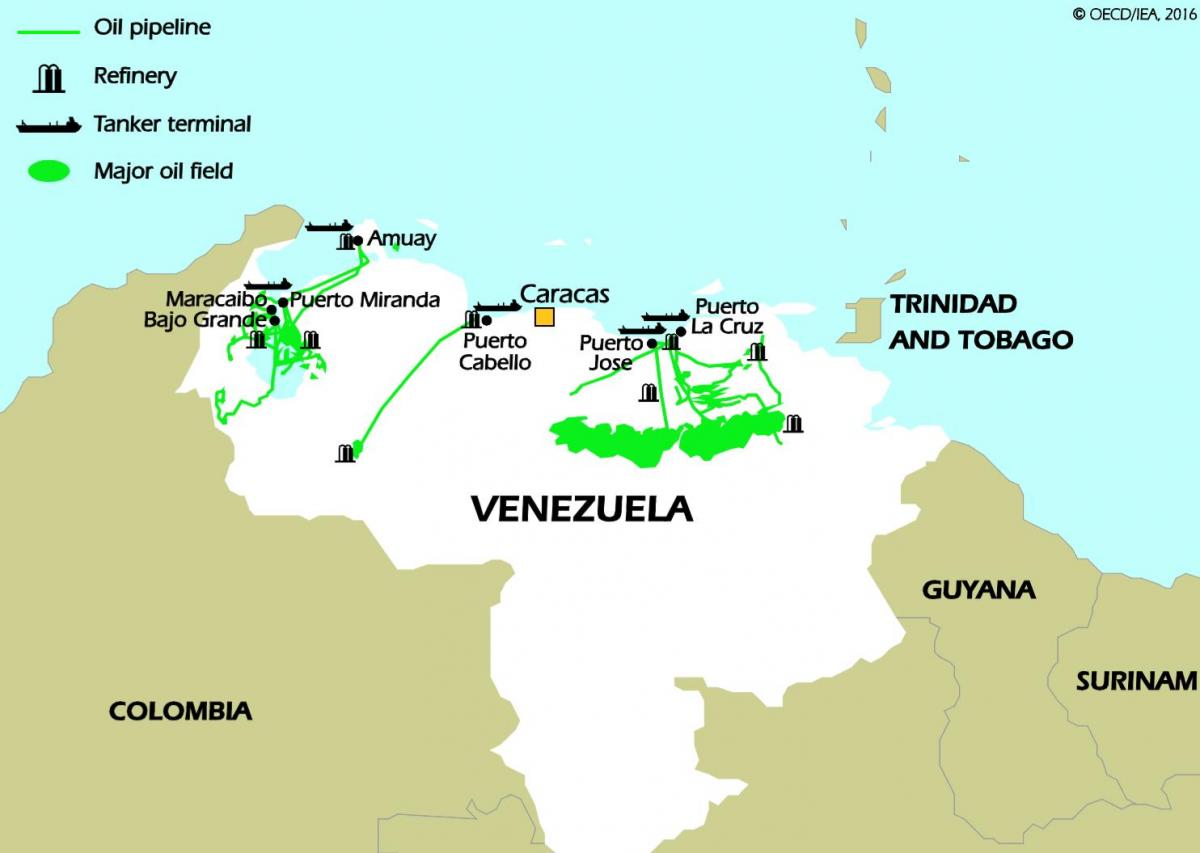 베네수엘라 기름이 예비 지도