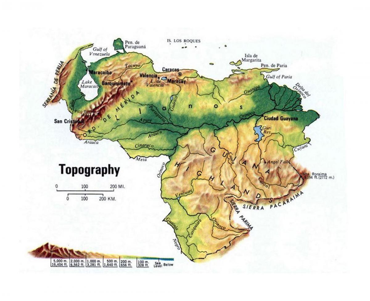 지도의 지형 베네수엘라