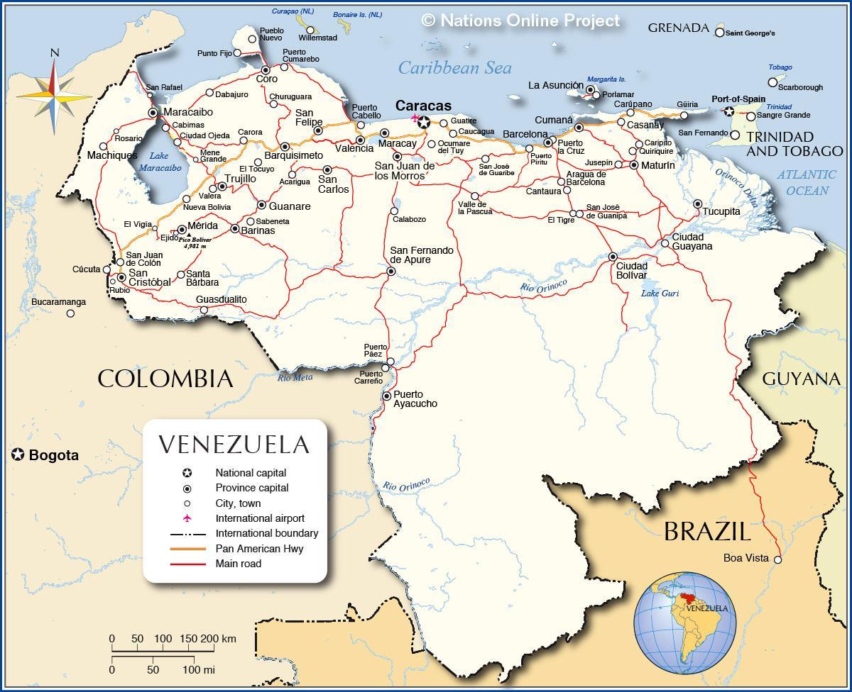 의 상세한지도를 베네수엘라